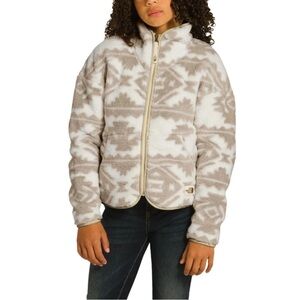 The North Face Girls Sherpa Fleece Jacket XL Campshire Tribal Geo white/ beige